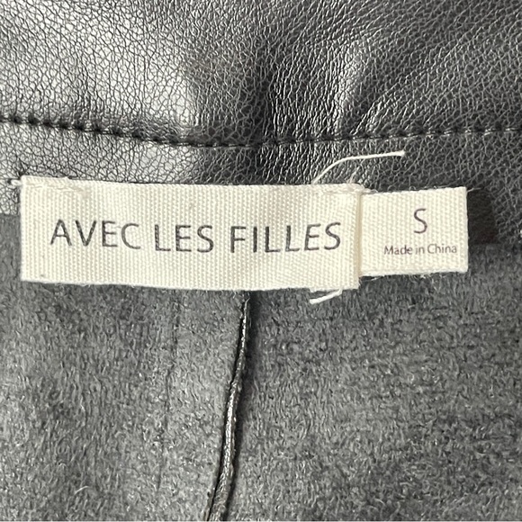 AVEC LES FILLES Black Vegan Leather High Rise Pants, Small - Picture 7 of 9